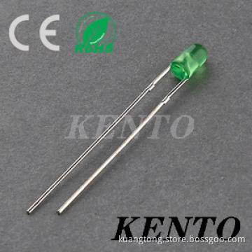 Long feet Diffused-lens Round Green LED emitting Diode